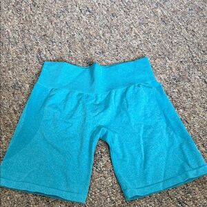 NVGTN Women's High-Waist Bike Shorts in Teal Blue